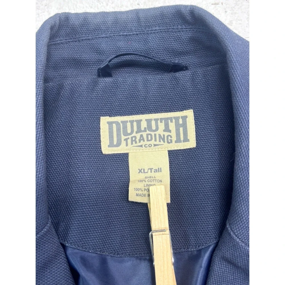 Duluth Trading XLT 50L Navy Blue Presentation‎ Jacket Blazer Canvas Cotton Work